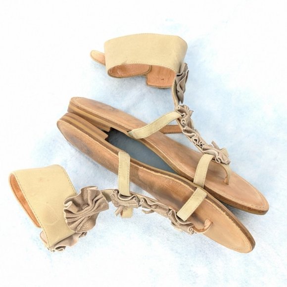 Lucky Penny 7 B Ankle Strep Yo-Yo Flat Sandals - Picture 4 of 7